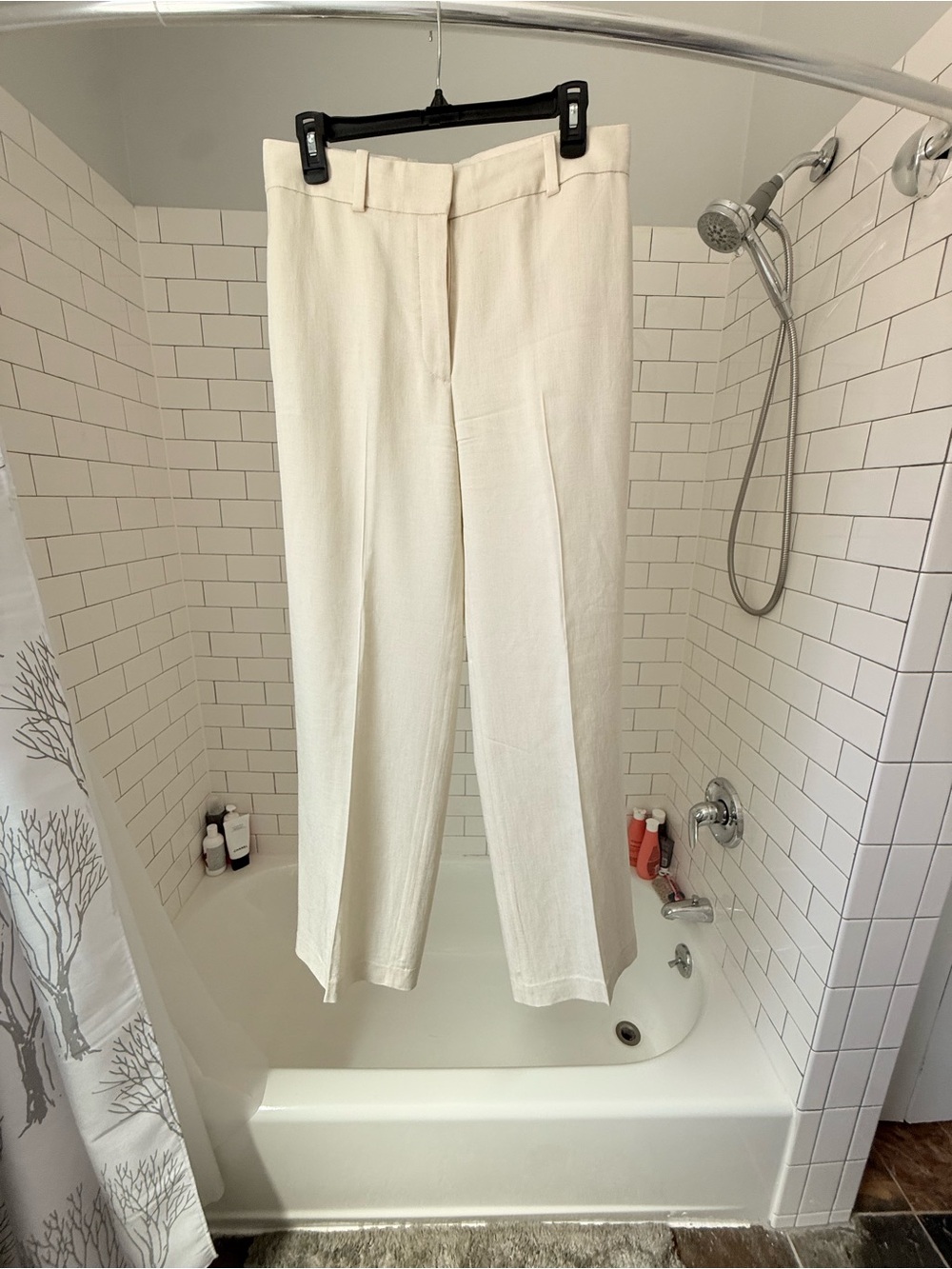 Club Monaco Cream Straight-Leg Dress Pants